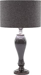 Deco 79 Modern Baluster-Shaped Table Lamp, 14"W x 25"H, Gray