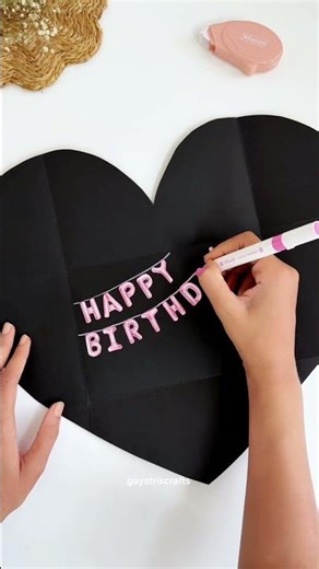 Wait until you see what's inside #HandmadeGifts #PopUpCard #DIYBirthdayGift #heartshapecard
