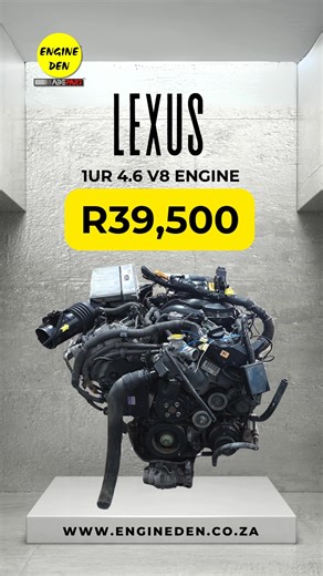 Lexus 1UR 4.6 V8 Engine – R39,500 (2006–2022, Petrol, DOHC 16V, 300–385 HP, Wired & Started) Powerful and ready to run, the Lexus 1UR V8 engine delivers high-performance driving with smooth, responsive power. Ideal for replacements or upgrades, it ensures reliability and an exceptional driving experience. 📩 All contact links: https://linktr.ee/engineden (Offers valid while stocks last. E&OE. T&Cs apply.) #LexusEngine #1URV8 #V8Power #PerformanceEngine #EngineDen | EngineDen