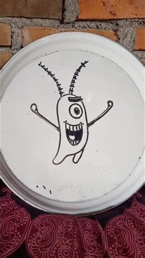 cara mudah menggambar plankton. #shorts #art #plankton