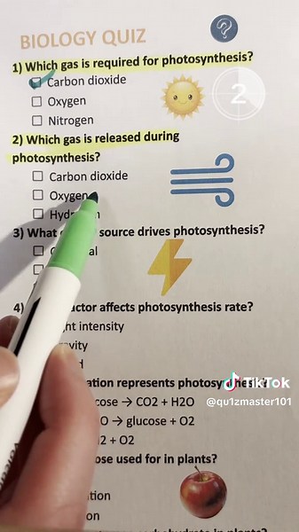 Biology Quiz: Test Your Knowledge on Photosynthesis
