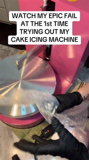We all have to start somewhere 😁 So I finally pulled out my Cake Icing Machine to get some practice in on it. I purchased a fake styrofoam cake so I wouldn’t mess up a real cake. Y’all this was an epic fail 😂 but that’s ok. Practice makes progress so I’ll keep at it. I do have a few tips to keep in mind for next time though. 1. Place towels on the counter beneath the machine prior to placing it onto the counter. I did not do this the first time and the screws protruding from the bottom scratch