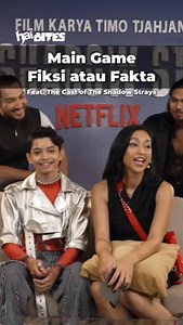 18K views · 36 reactions | HAI main game bareng lagi nih sama beberapa cast The Shadow Strays. Kali ini mereka main 'Fiksi atau Fakta', HAI kasih beberapa pertanyaan dan mereka wajib menjawab mana yang beneran fakta dan mana yang fiksi. Lo udah nonton film The Shadow Strays di Netflix belum? | HAI | Facebook