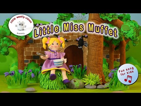 Little Miss Muffet | Little Woolly Vision - Stop-Motion Animated Nursery Rhymes & Kids Songs