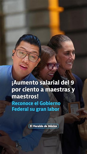Mario delgado, secretario de la. #SEP, anunció un aumento salarial del 9% a maestras y maestros en México, esto en el marco del Día del Maestro. #heraldodigital