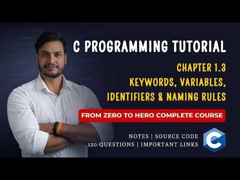 Chapter 1.4 Keywords, Variables, Naming Rules, Identifiers Explained in Hindi | Master C Programming