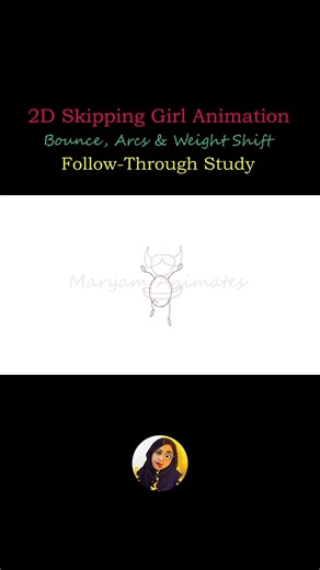 2D Skipping Cycle Animation | Bounce, Arcs & Weight Shift | Maryam Animates
