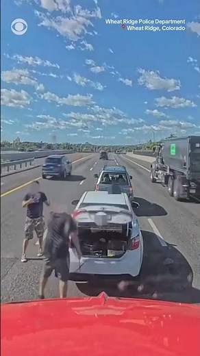 2 drivers stop on Colorado highway, confront each other, #shorts