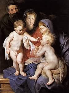 Toperfect 14 Paintings the holy family with st elizabeth and infant st john the baptist Peter Paul nude Oil Art on Canvas - Famous Artworks -Size04, $50-$2000 Hand Painted by Art Academies' Teachers