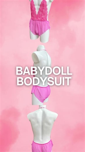 Sissy Lingerie Bodysuit for Men – Pink Lace Mesh Romper – Deep Plunge Babydoll for Femboys & Crossdressers – Firepony - Etsy