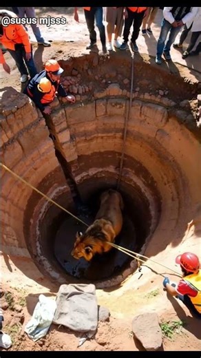 Incredible Lion Rescue from Deep Well