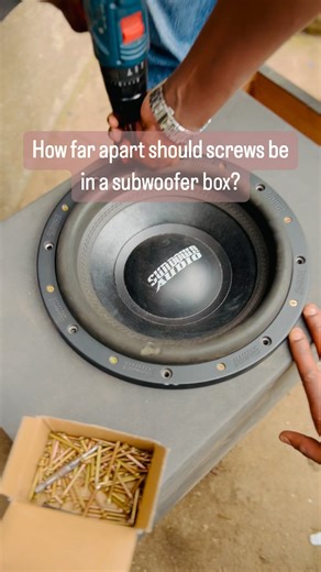 How far apart should screws be in a subwoofer box? I usually prefer 120 mm gap between screws. The job of screw is to hold panels together. The bonding & sealing work is done by glue. Use enough glue between joints so as when screw it tightened the excess glue squeezes out from both sides of panel making it an air tight joint. Follow @russiansoundkenya for more car audio tips. Call/text 254 727 065 137 for car audio inquiry. Sometimes i am slow in the DMs. #russiansoundkenya #subwoofer #box | Ru
