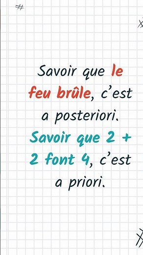 a posteriori / a prioiri - #repèrephilo #philosophie #bac #revision