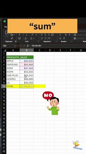 USING OF SUM FORMULA WITH DATA #Excel #exceltips #ExcelFormula #sumformula #microsoftexcel