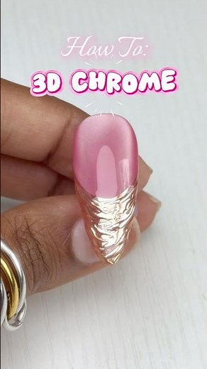 3D Chrome Nail Art Tutorial ✨🪞#3dchromenails #chromenails #nailtutorial #diynails #beginnernails