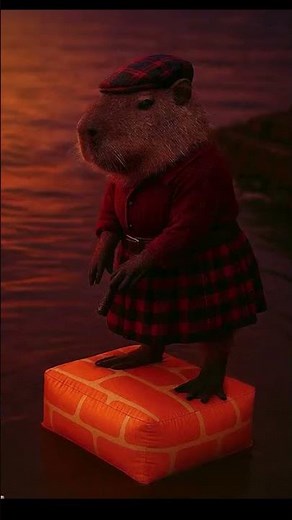 Capybara Builds a Water World With Inflatable Bricks 😂🌊 #shorts