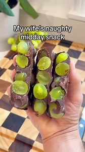 My wifes naughty midday snack Chocolate-Covered Grape Bites (3-Ingredient Summer Treat!) 🤌🍇🥥🍫 You’ll Need: ✨ Fresh grapes ✨ 1 tbsp coconut oil ✨ Chocolate of your choice (I used dark 🍫 but use your fave!) ✨ Seat salt (optional) Instructions: Wash and dry your grapes really well (paper towel or air dry). Place grapes into a silicone mold or mini muffin tray.Melt chocolate with coconut oil until smooth. Drizzle over the grapes. Sprinkle some seal salt (optional) Freeze for 10–15 minutes or un