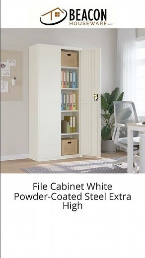 File Cabinet White Powder-Coated Steel EXtra High