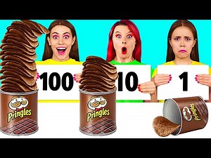 100 Layers of Food Challenge | Kitchen Hacks and Recipes by 4Fun Challenge