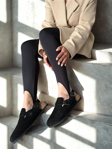 Black Suede Woman Clogs | Closed Toe Sandals | Wide Toe Box Shoes | Open Back Mules - Etsy