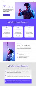 About virtual reality - Landing Page by Nicepage