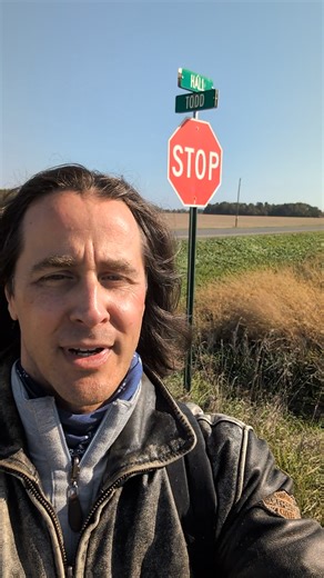 In Croswell Michigan with my buddy Ed on the corners of Todd Rd. and Hall Rd.!! Ironic and funny at the same time 😁 | Todd Michael Hall - Musician
