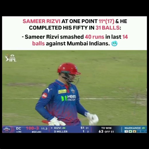 Sameer Rizvi ⚡️ 40 Runs in 14 Balls vs MI! | IPL 2026 🏏