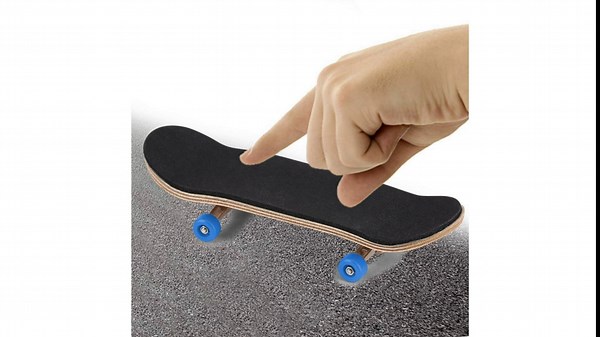 fuwinkr Complete Fingerboard, Maple Wood Mini Fingerboard with Upgraded Components, Reduce Pressure, Gifts for Kids, 3.78 x 1.1 inch (Dark Blue)
