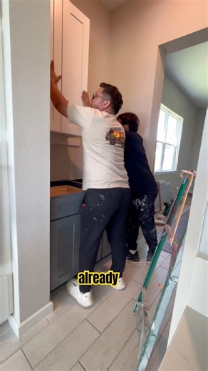 How to install upper cabinets! #diy #kitchentips
