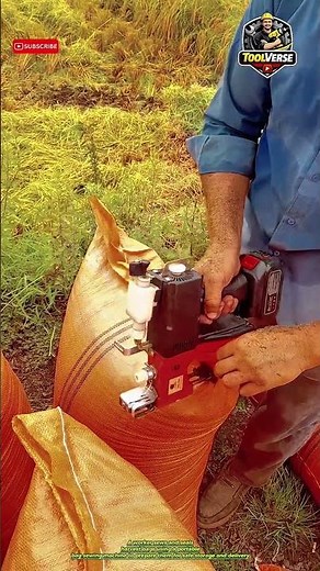 Sewing and Sealing Harvest Bags Using a Portable Bag Sewing Machine #AgricultureTools