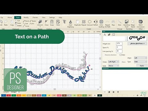 Create Text on a Path in Pro-Stitcher Designer