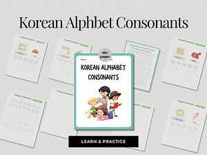 Korean Alphabet Hangul Consonants Workbook | Learn & Practice for Kids and Beginners - Etsy Canada