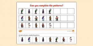 Grandparents Day Complete the Pattern Worksheet