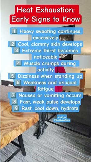Heat Exhaustion Starts Like This-Heat Exhaustion: 9 Early Signs to Act Fast #HeatSafety #DrJoyceAkwe