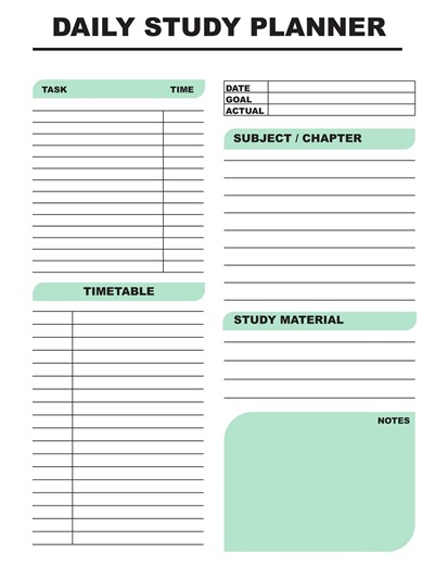 Weekly Study Planner Printable | Student | College & University Study Organiser | Digital Download - Etsy