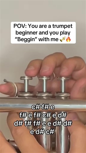 POV: You want to play iconic rock hits on trumpet instead of boring drills? 🎺🔥 “Beggin’” (Beginners Version) 👉 Save this for your next practice! #beggin #maneskin #trumpet #tutorial #beginnertrumpet