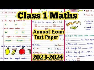 Class 1 Final Exam Question Paper 2023|Class 1 Maths Test Paper - 2023-2024| Grade 1 Maths