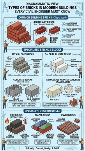 Red Vs. Fly Ash Bricks | Type of Brick & Their Uses in House Construction #civilengineer #brick