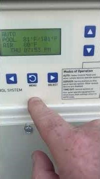 Checking your water temperature on the Pentair Easytouch Control System