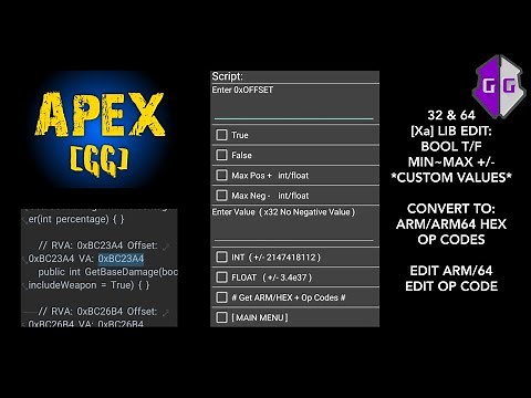 Game Guardian Lua Script to Edit libs, Bool, Numeric Values , Int, Float, ARM/ARM64, OP Codes + More