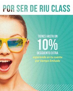 ¡Te hemos regalado 1000 puntos en tu cuenta Riu Class! Úsalos antes del 14 de Septiembre y consigue hasta 10% Dto Extra. 🎉 ➡ Alimentos y Bebidas Incluidos ✅ ➡ 1 niño Gratis 👪 Acceso Gratuito al parque acuático Splash Water World 💦 Etiqueta a esa persona que aún no es Riu Class y también merece 1000 puntos de bienvenida 📢 | RIU Hotels and Resorts