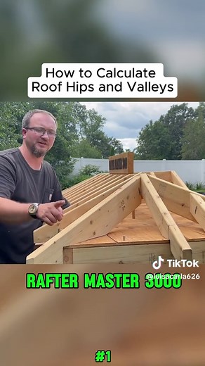 How to Calculate Roof Hips and Valleys - Rafter Master 3000 #frame #diy #learning #framing #Measure #learnontiktok #hacks #protip #diyproject #HowTo #fyp
