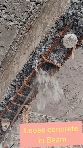 Loose Concrete in RCC Beam 😱 Major Construction Defect Explained | Beam Repair Process. #concrete