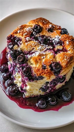 🫐 Fluffy Cottage Cheese Blueberry Cloud Bread | Light as air, creamy inside, and bursting with blueberries ☁️ This **fluffy cottage cheese blueberry cloud bread** is one of those recipes that surprises everyone. It bakes up soft and pillowy with a delicate custard-like center, lightly sweet, and dotted with juicy blueberries that melt right into the clouds of batter. It’s not your typical bread — more like a gentle cross between a soufflé, cheesecake, and breakfast bake. Cozy, comforting, and p