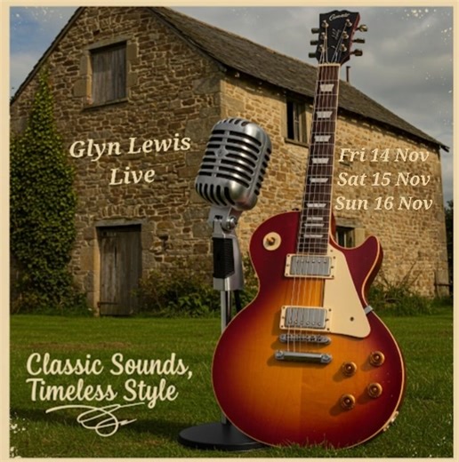 Catch Glyn Lewis veteran solo acoustic guitarist/vocalist (no backing tracks, no drum tracks, no looping) playing this weekend on the WEST COAST at the following superb restaurant venues: (No cover charge) Friday 14th November - 1910 The Old Forge Bar & Restaurant in Long Street, Darling, from 6.30pm (Happy Hour from 5.30pm). Table bookings on 072 822 5518 or 022 492 2120. Saturday 15th November - West Coast Smoke House at Living Colour Darling, from 12 to 3pm. Table bookings via Whatsapp please