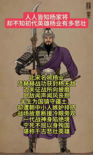 北宋初年边境战乱不断，杨业凭借超凡武艺与过人军事谋略，闯出赫赫威名，世人皆尊称他为杨无敌。他自幼熟读兵法，骁勇善战，领兵作战勇猛果敢，用兵变幻莫测。驻守边关多年，大小战事从无败绩，数次以少胜多大败辽军，但凡两军对阵，辽军士兵听闻杨业领兵，未战便心生胆怯，不敢主动交锋。杨业治军赏罚分明，体恤麾下将士，全军上下一心，作战所向披靡，硬生生稳固大宋北方防线，是朝野公认的边关柱石，凭一己之力震慑整片北疆