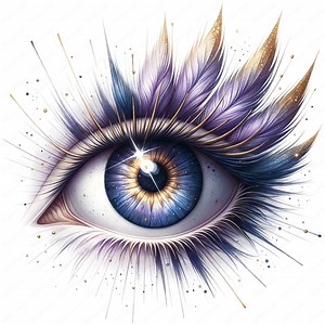 Colorful Eye Clipart: Abstract Eyelash Designs (digital Prints) - Etsy