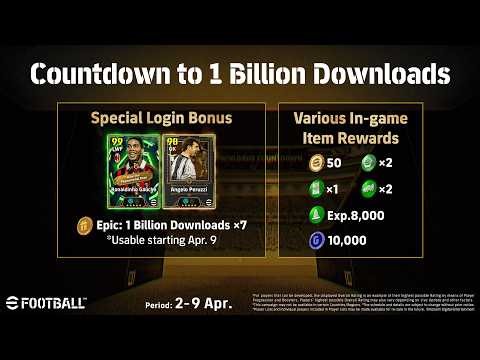 eFootball 2026 Server On! Campagna 1 Miliardo di Download (nebulosa), Mistero Punti, Epic "italiane"