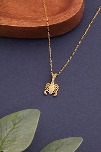Gold Scorpio Pendant Necklace, Dainty Zodiac Jewelry - Etsy