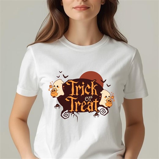 Trick or Treat Halloween Clipart PNG | Spooky Ghost Pumpkin Design Digital Download - Etsy